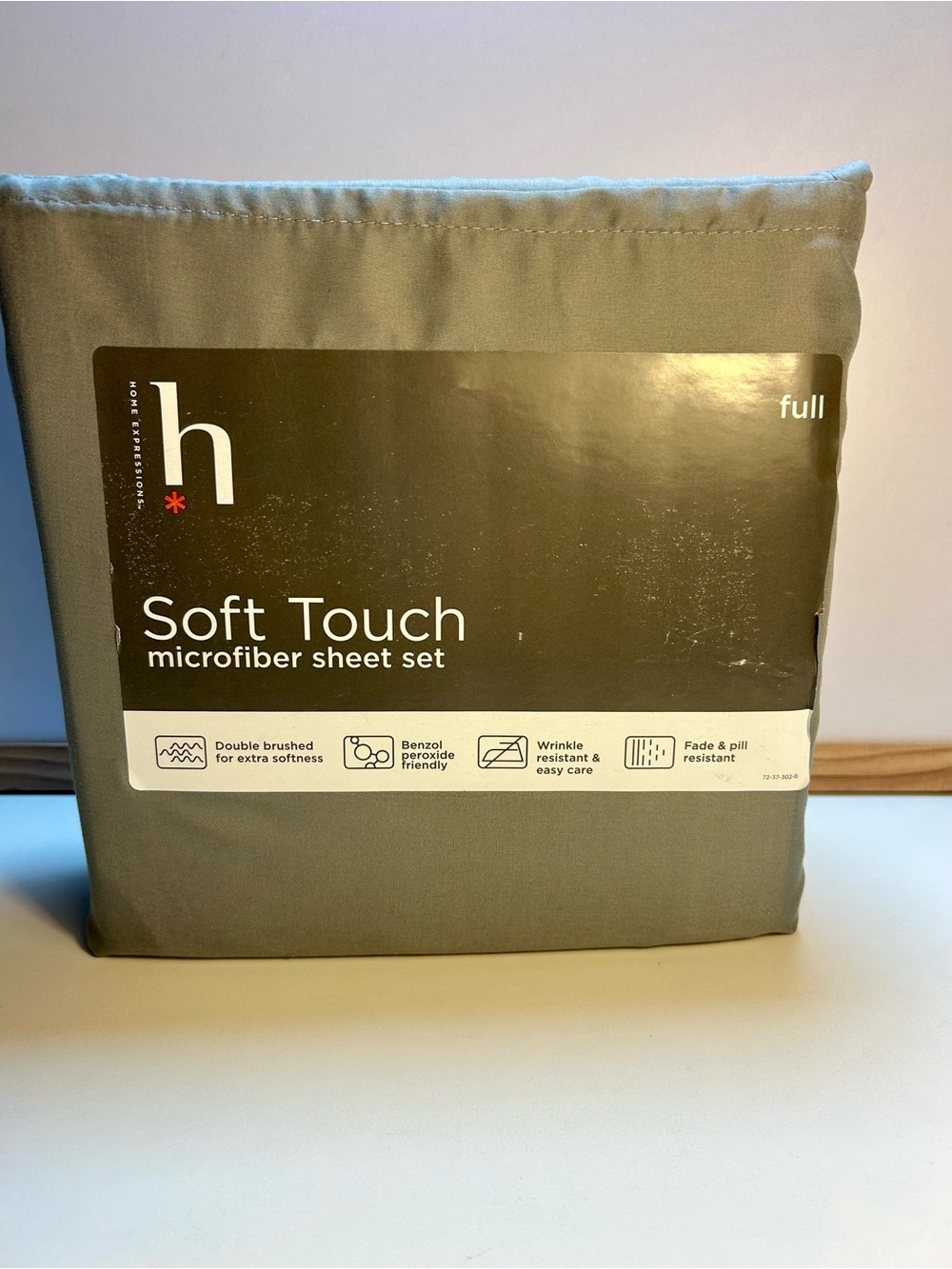 h* Soft Touch Microfiber Sheet Set — Full Size, Siberian Gray